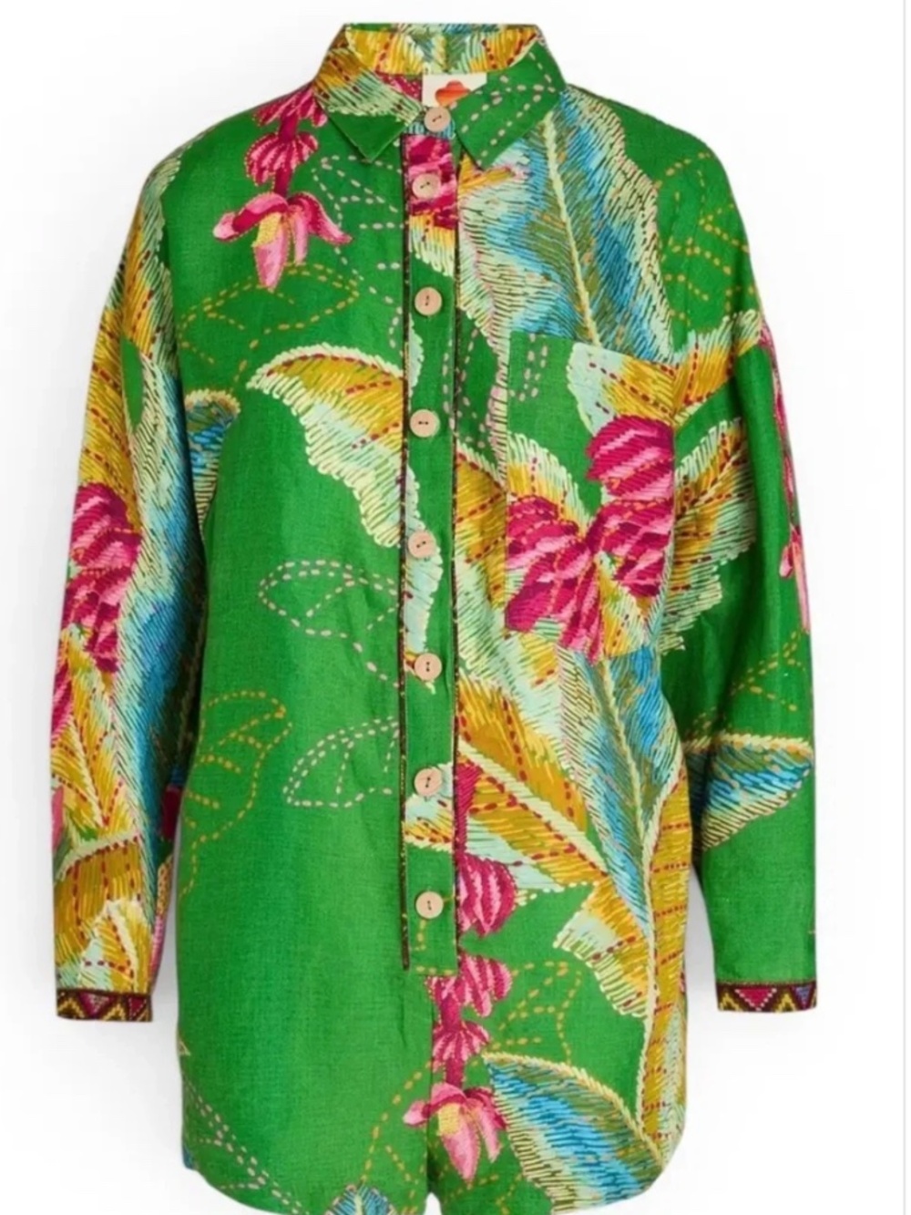 FARM Rio Romper - Linen Banana Leaves - NWT - Size Small - Picture 4 of 6